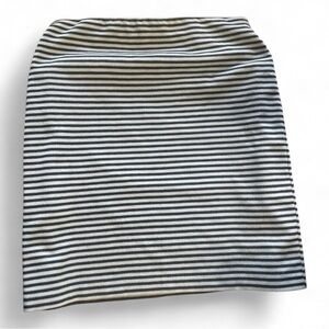 George Black and White Striped Pencil Skirt